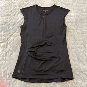 Athleta Tank Top, Black, 1/4 Zip, Polyester, Spandex, Size S